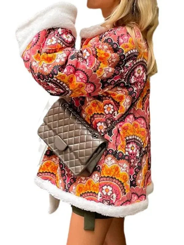 Casual Loose Printed Women Coat