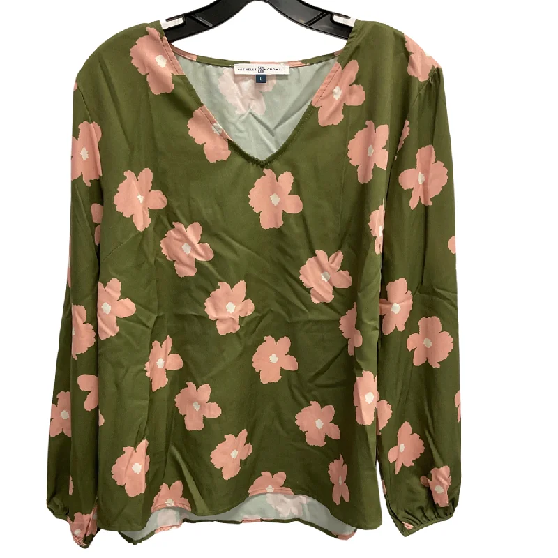 Top Long Sleeve By Clothes Mentor In Floral Print, Size: L