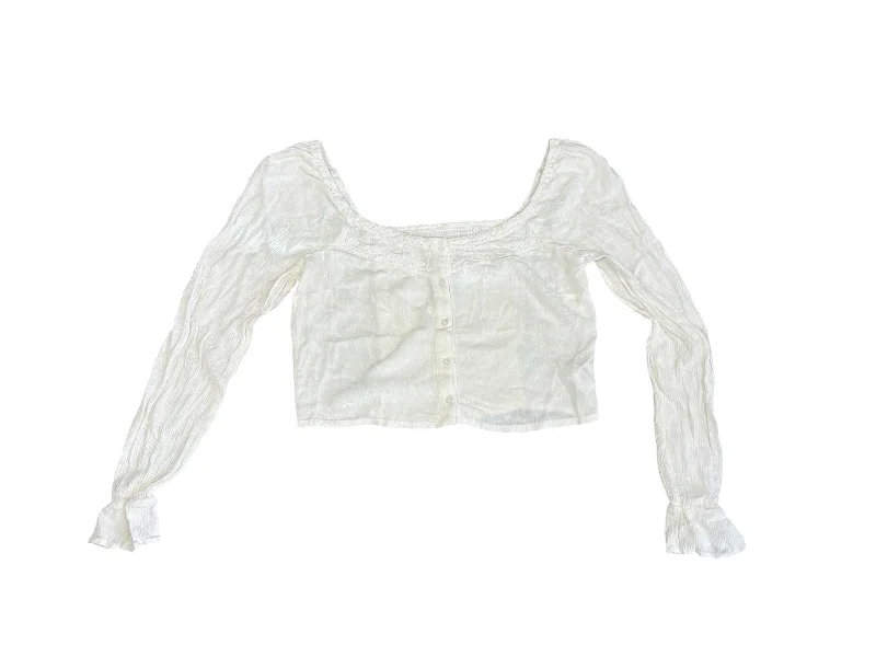 Top Long Sleeve By Cmc In Cream, Size: L