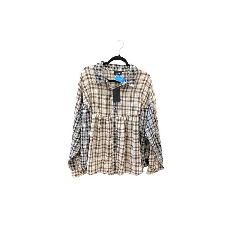 Top Long Sleeve By Clothes Mentor In Brown, Size: 1x