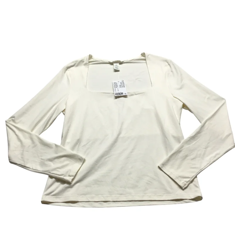 Top Long Sleeve Basic By H&m In Cream, Size: L