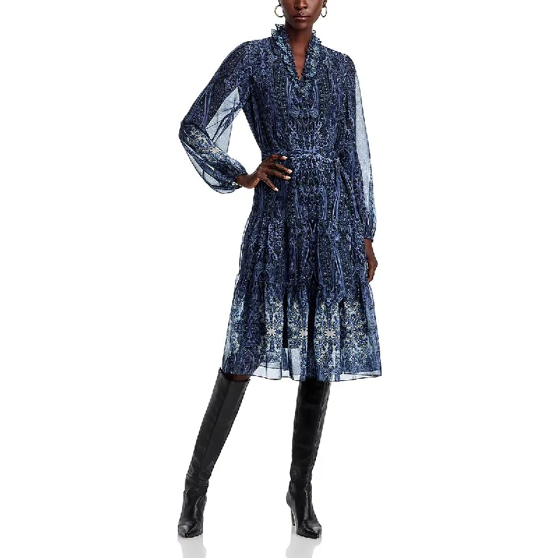 Kobi Halperin Womens Printed Button Up Mini Dress