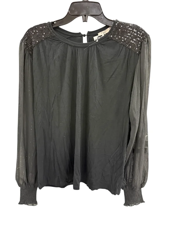 Top Long Sleeve By Dex In Black, Size: S