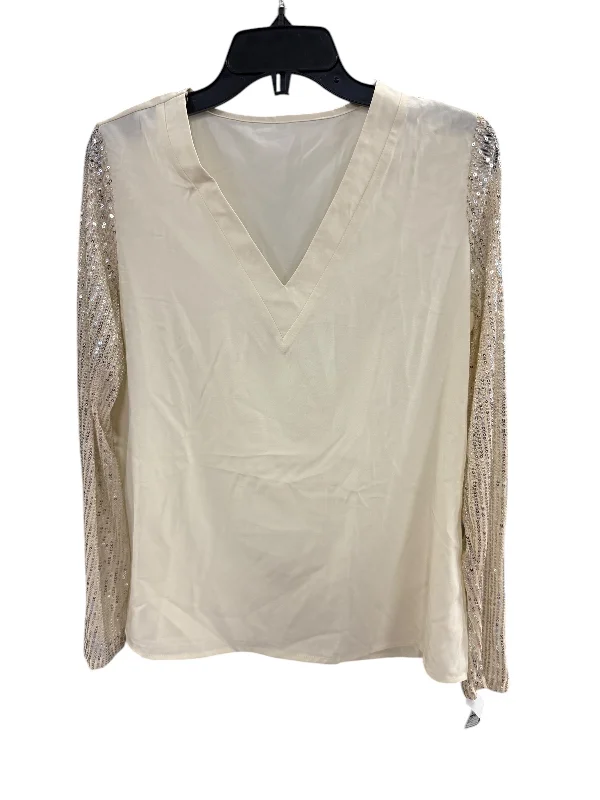 Top Long Sleeve By Cmf In Gold, Size: L