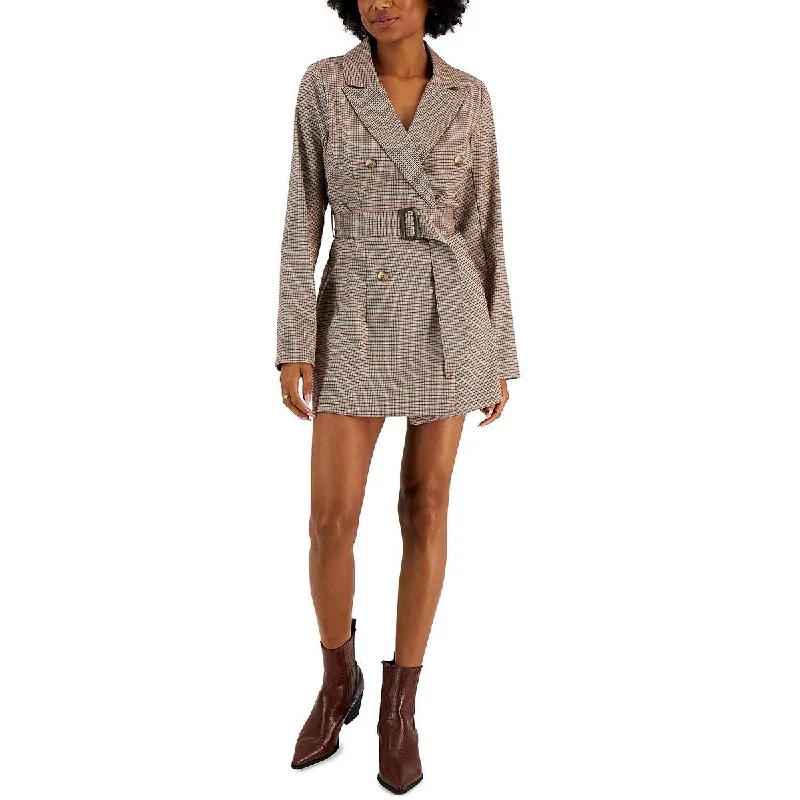 Kit & Sky Womens Juniors Houndstooth Office Mini Dress