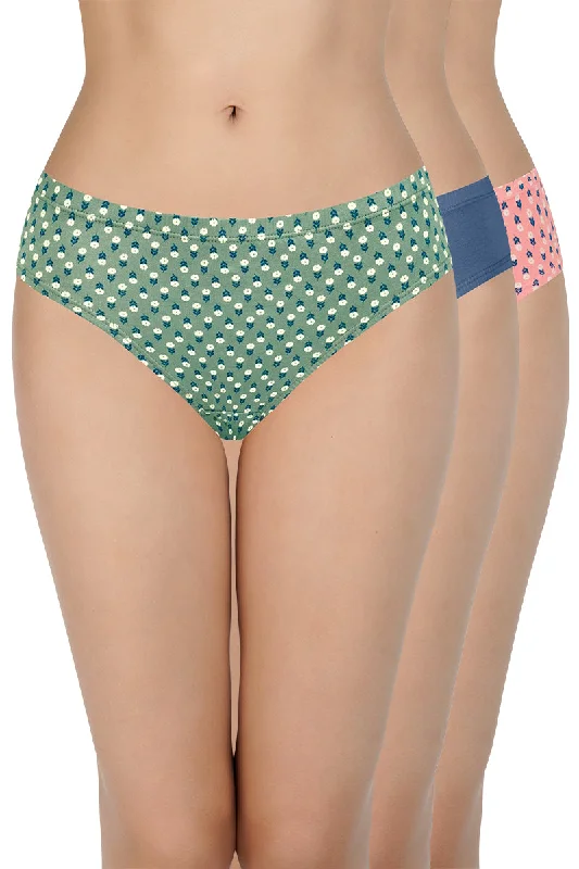 100% Cotton Bikini Panty Pack (Pack of 3) - D006 - Multi