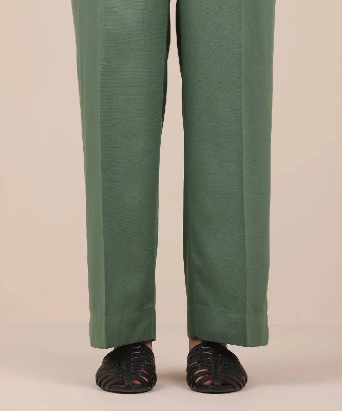 Raw Silk Straight Pants