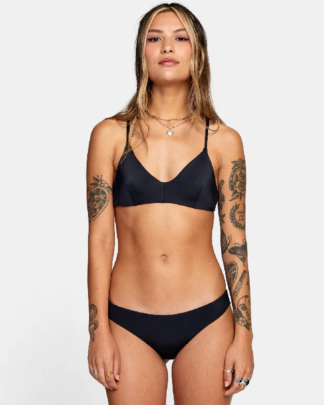 Solid Crossback Bikini Top - Black