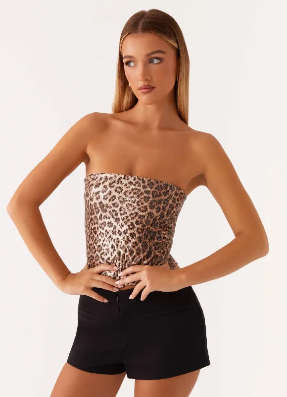 Feeling Fierce Sequin Tube Top - Leopard Sequin