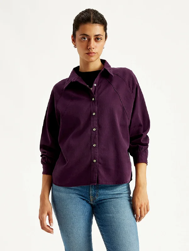 Women's Solid Regular Fit Denim Shirt