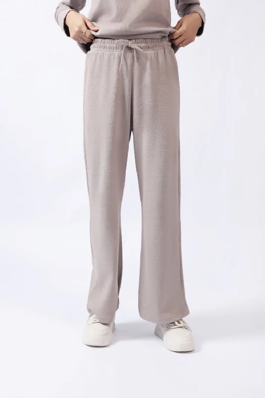 TEXTURED WIDE LEG TROUSERS