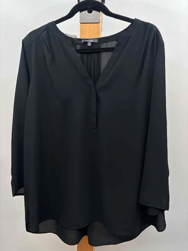 NYDJ Women's Size XL Black Solid Long Sleeve Shirt