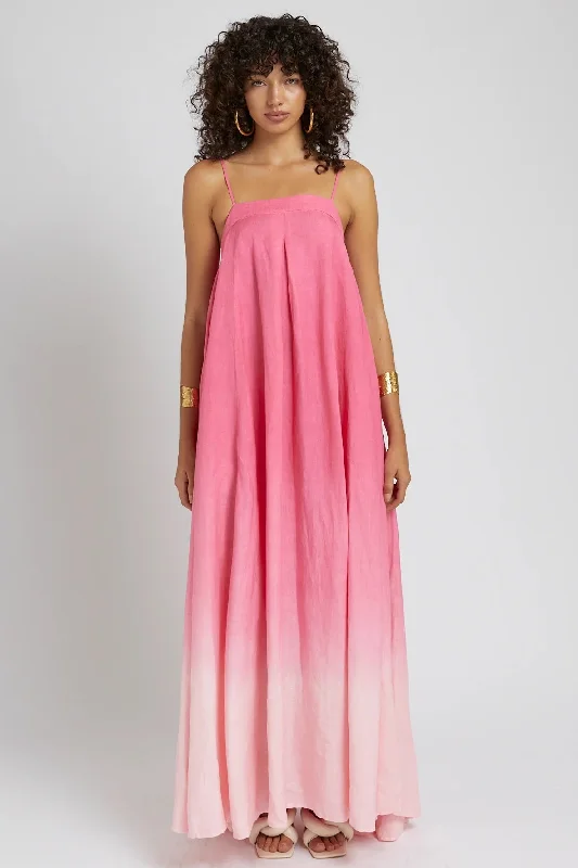 SUMMI SUMMI Womens Bloom Maxi Dress Linen - Pink Fade