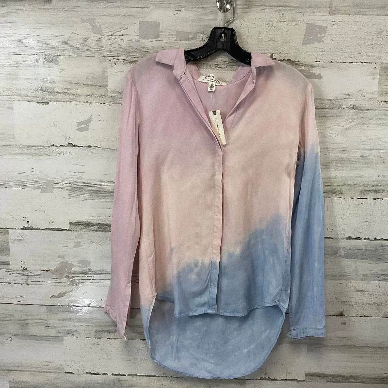 Blouse Long Sleeve By Cloth & Stone In Blue & Pink, Size: Xs