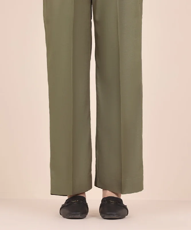 Raw Silk Straight Pants