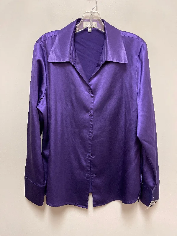 Blouse Long Sleeve By Jones New York In Purple, Size: Xl