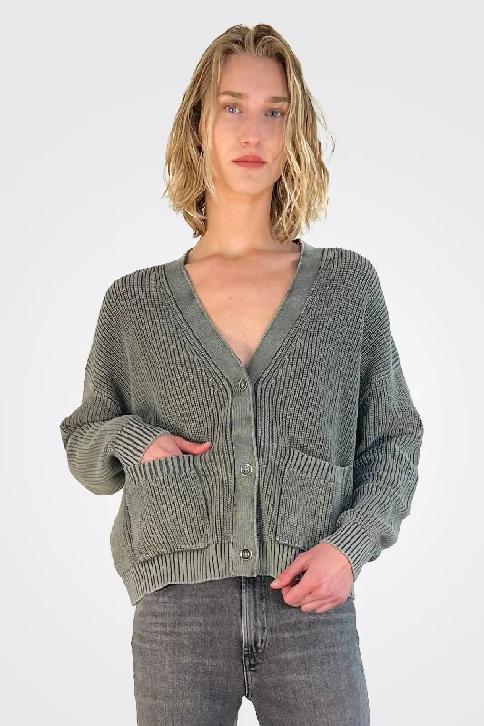 Alice Deep V Cardigan - Forest Night