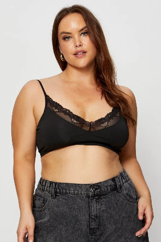 Black Trim Bralette Lace