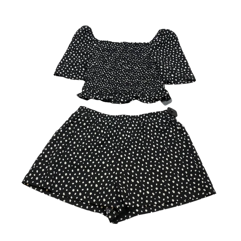 Black & White Shorts Set 2pc Versona, Size L