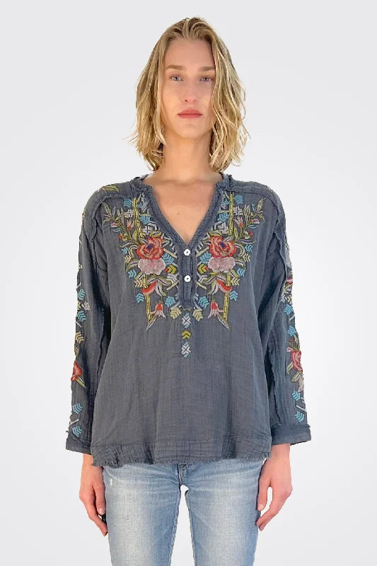 Pia Blouse - Washed Blue