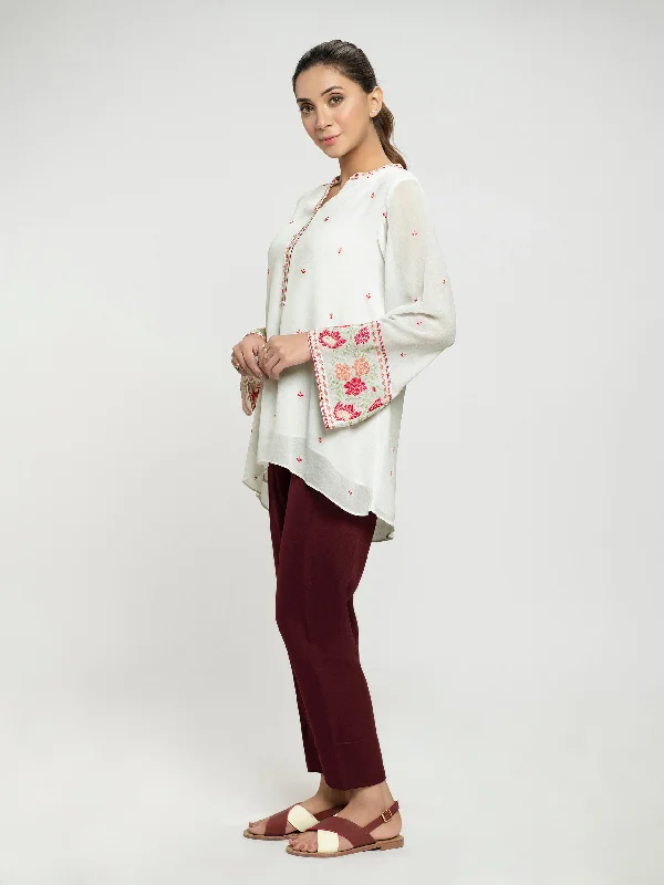 Embroidered Chiffon Top