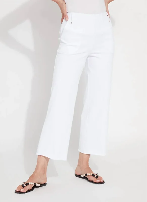 Athena Wide Leg Crop In White