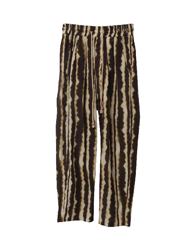 Nanushka Jiro Printed Pants in Brown Cotton