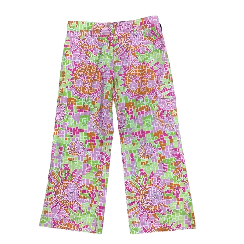 Pants Cropped By Lilly Pulitzer In Pink & Yellow, Size: 0