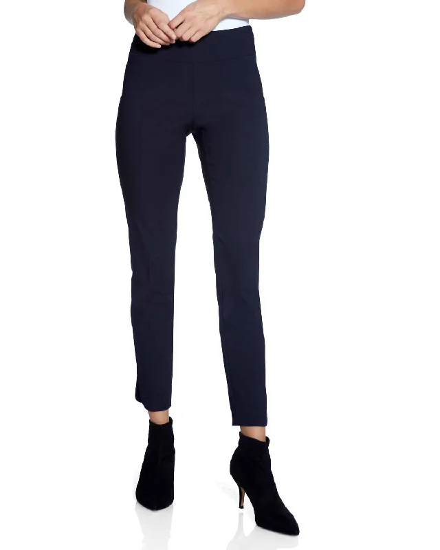 Solid Slim Ankle Pant In Navy