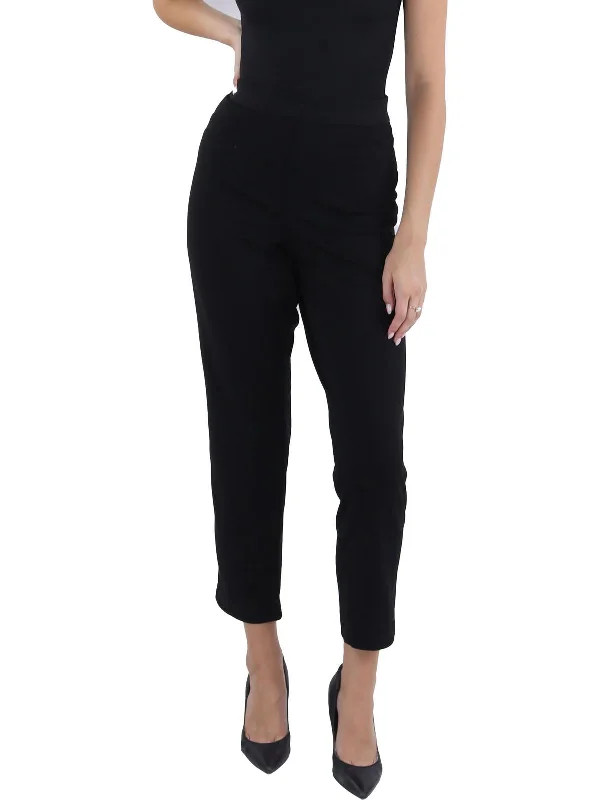 Womens High Rise Pull On Straight Leg Pants