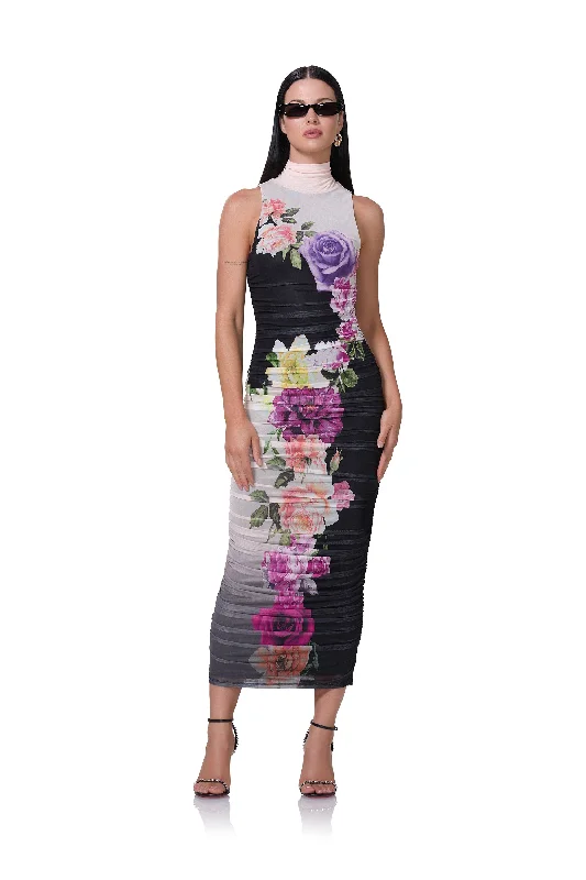 Fiorella Dress - Colorblock Floral