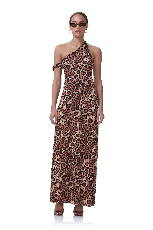 Paulette Dress - Cocoa Leopard