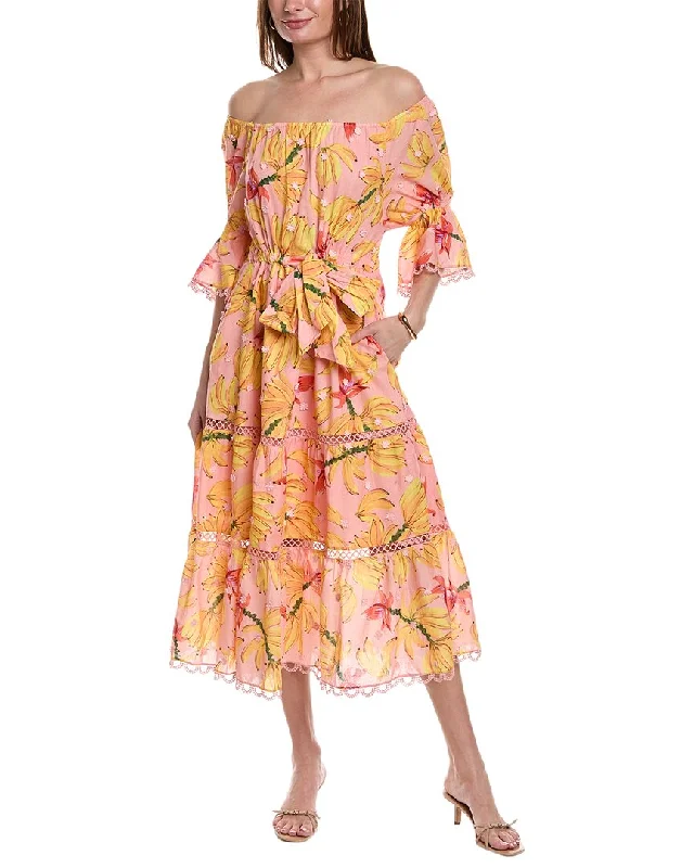 FARM Rio Banana Taste Drawstring Midi Dress