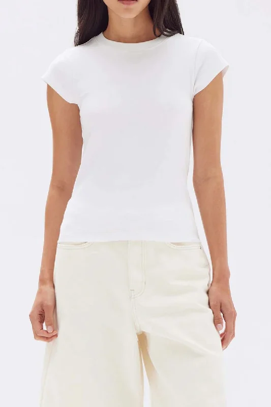 Assembly Label - Josie Cap Sleeve Tee, White