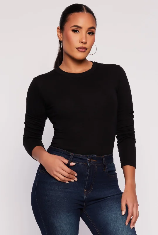 Basic Long Sleeve Crew Neck Top