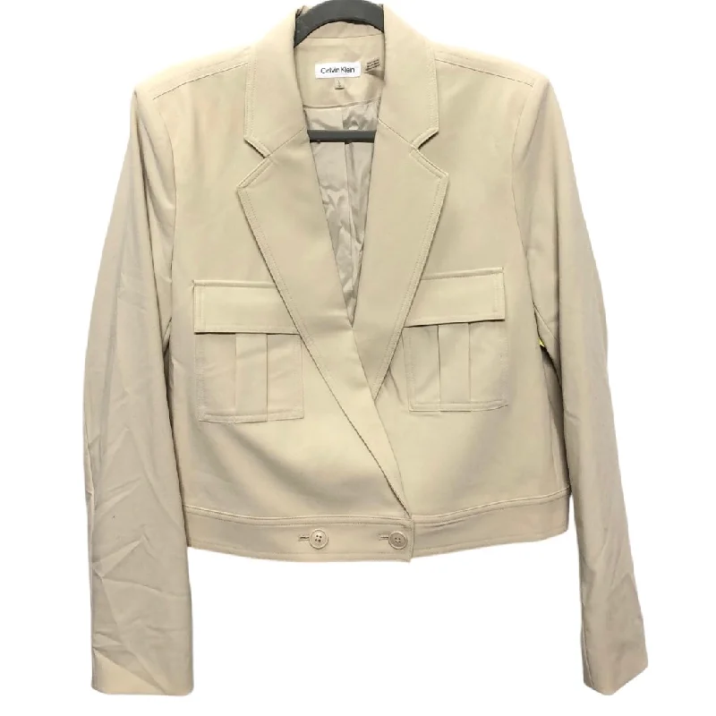 Blazer By Calvin Klein In Beige, Size: L