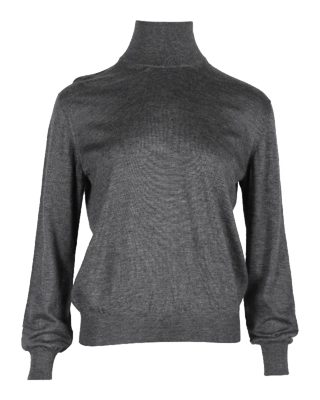 Giorgio Armani Mock Neck Sweater in Grey Cashmere