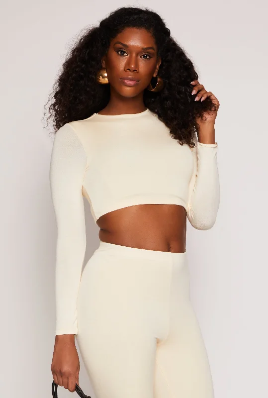 Soft Knit Crew Neck Crop Top