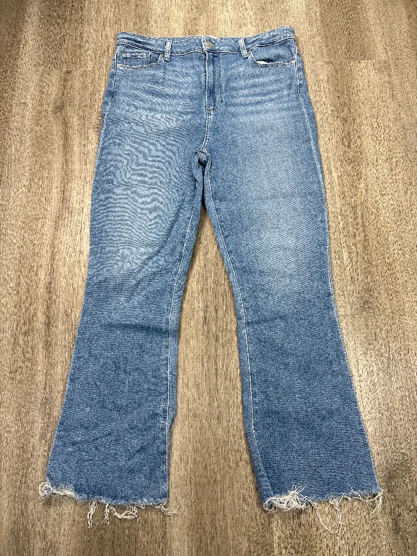 Jeans Boot Cut By Paige In Blue Denim, Size: 14