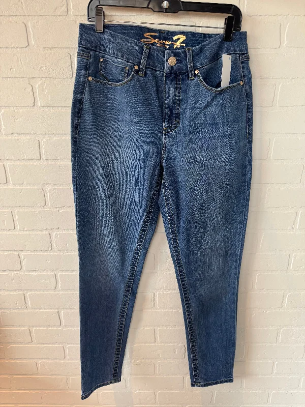 Jeans Skinny By Seven 7 In Blue Denim, Size: 12