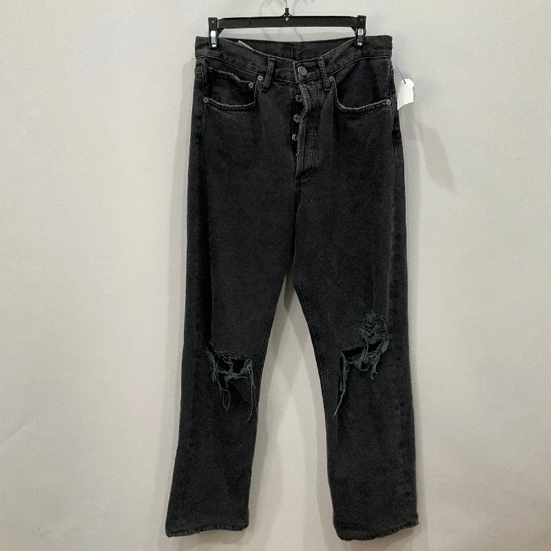 Jeans Straight By Agolde In Black Denim, Size: 6