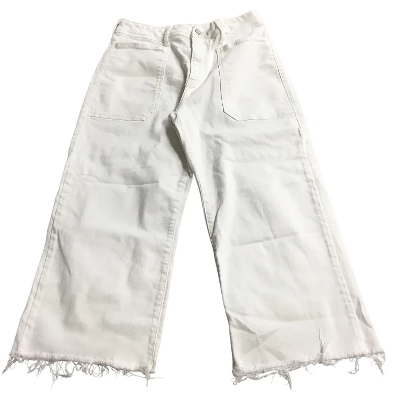 Jeans Wide Leg By Just Black In White Denim, Size: 12