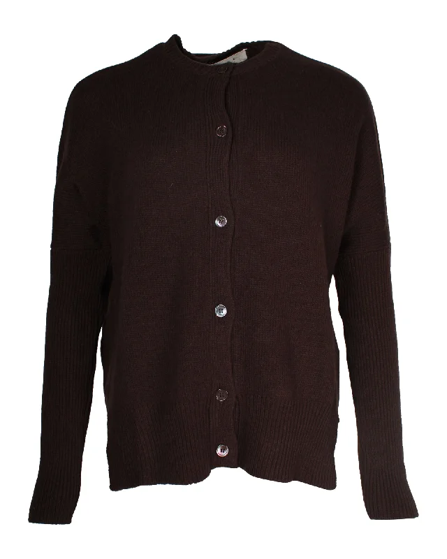 Marni Button-Down Cardigan in Brown Wool