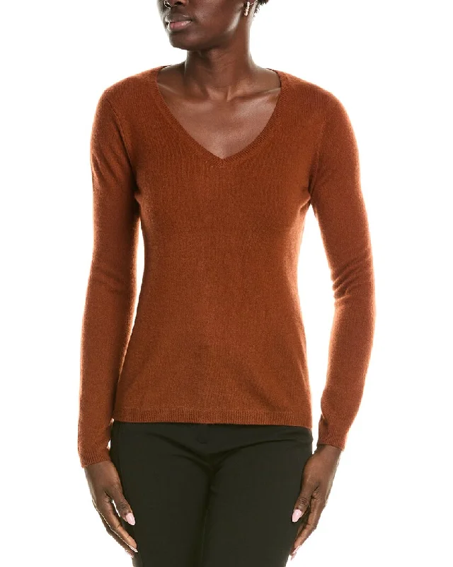 sofiacashmere Modern V-Neck Cashmere Sweater