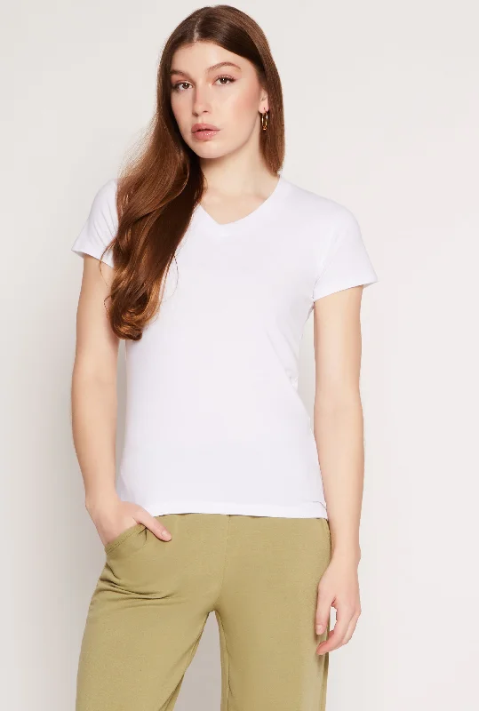 Short Sleeve V Neck Tee