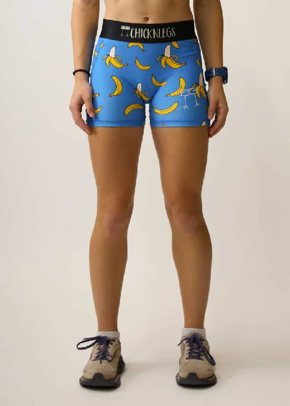 Women's Blue Bananas 3" Compression Shorts